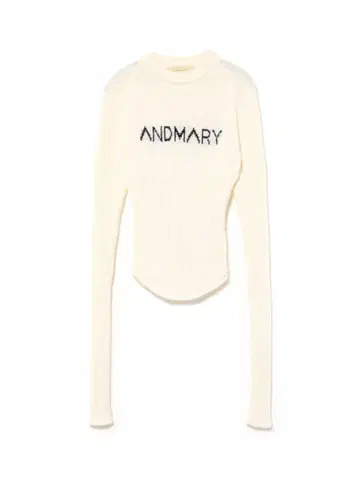 Mary logo knit tops White