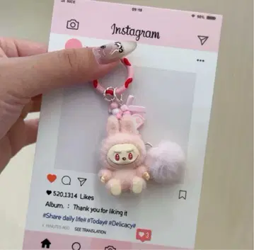 러브브 키링(핑크) 라부부 Labubu 키링 인기 귀여운