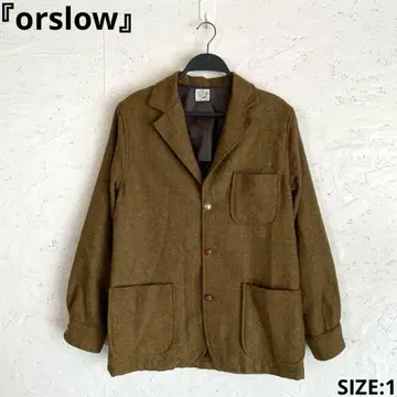 일본제 알파카 혼방 [orslow] 체크 무늬 울 자켓 싸개 버튼 1