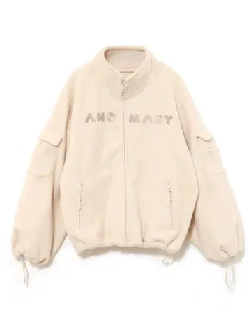andmary Mary logo fleece jacket ivory