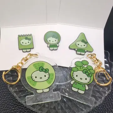 오사카 엑스포 일본관 키티 핑 배지 아크릴 키링 세트