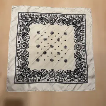 manipuri 스카프 화이트 블랙 52cm 52cm