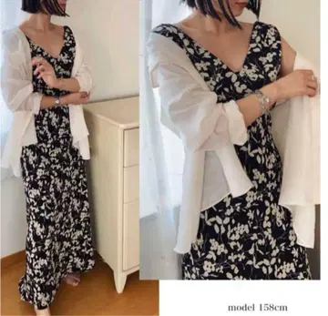 바이어스 플라워 패턴 원피스 snidel