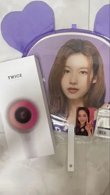 TWICE 응원봉 & SANA 포토 카드 SANA 부채 케이스