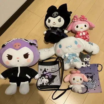 산리오 봉제 인형 5개 세트 백 포함