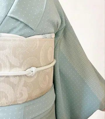 후쿠로 오비 화이트 베이스 구름 문양