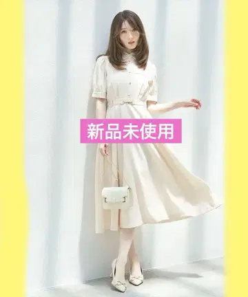 SWINGLE 스윙글 버클 벨트 포함 썸머 바이컬러 셔츠 원피스
