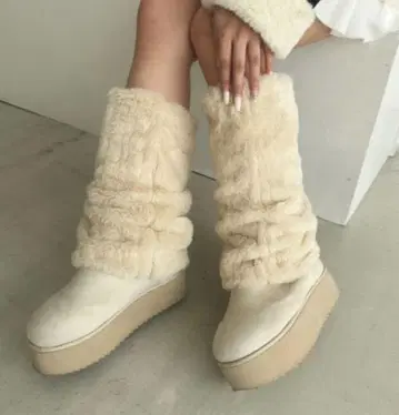 NICE CLAUP 2way 페이크 어그 부츠 베이지