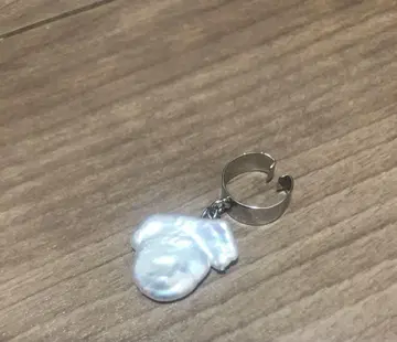 진주 후프 귀걸이 화이트 담수 펄