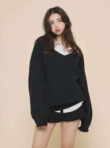 Andmary Agatha blouse set up black