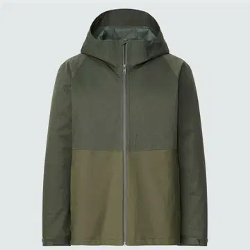 단종 UNIQLO 블록 테크 후드티 3D 컷 올리브 카키 L