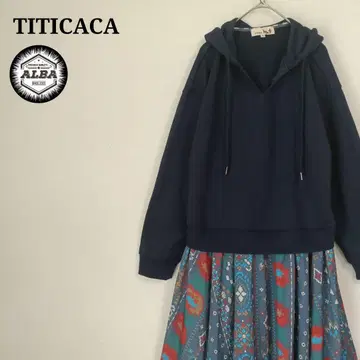 [ 새상품급 ] TITICACA 티티카카 도킹 원피스 에스닉 패턴 네이비