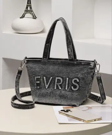 EVRIS 로고 엠보싱 미니 토트백