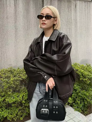 MOUSSY 가죽 자켓 새상품급
