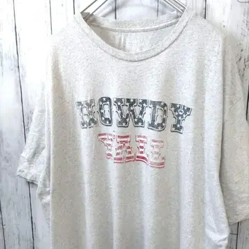 HOWDY Y'ALL 빅 사이즈 T셔츠 화이트 그레이 2XL 구제 의류