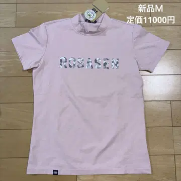 새상품 Rosasen 로사센 반팔 모크넥 T셔츠 핑크 M