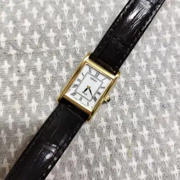 SEIKO 앤티크풍 스퀘어 손목시계 솔라