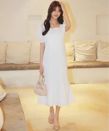 릴리안 캐럿 코튼 레이스 전개 원피스
