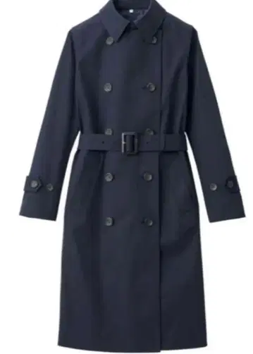 무인양품 발수 면 혼방 트렌치코트 네이비 S 벨트 포함