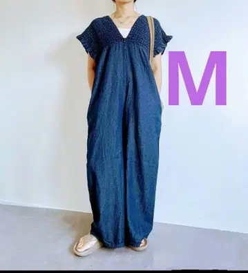 [ 새상품 ] 시마무라 데님 셔링 살로펫 LaxDanTia 중네이비 M