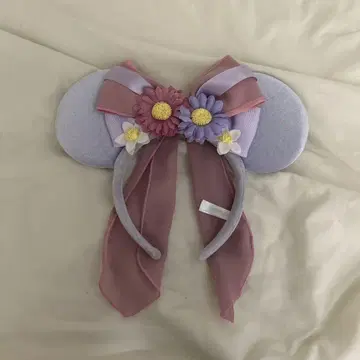 디즈니 머리띠 꽃 리본