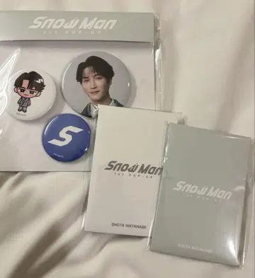 새상품 SnowMan 팝업 한국 한정판 캔뱃지 카드 와타나베 쇼타