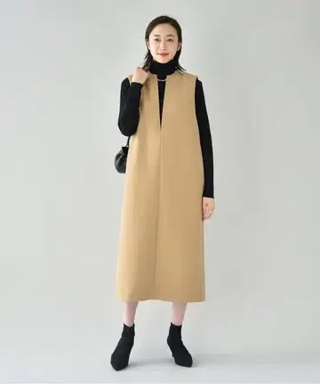언타이틀 슬래시넥 오버롤 스커트