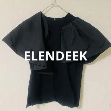 ELENDEEK 상의 블랙 봄/여름/가을 반팔 상의 엘렌딕