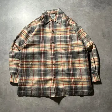 빈티지 체크 옴브레 유럽 빅사이즈 셔츠 자켓