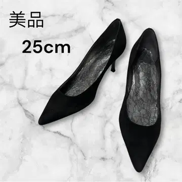 [ 새상품급 ] 블랙 스웨이드 하이힐 25cm