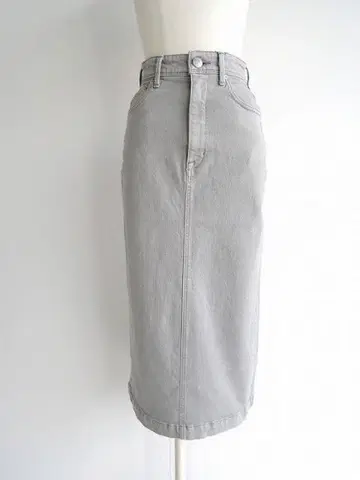 그레이 타이트 롱 스커트