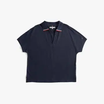 TOMMY 리오셀 티핑 오픈넥 반팔 피케 셔츠