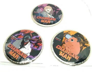 gigo 한정판 체인소 맨 홀로그램 캔뱃지 파워 포치타 덴지 세트