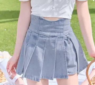 미셸 마카롱 데님 치마바지 슬림 레그 스커트