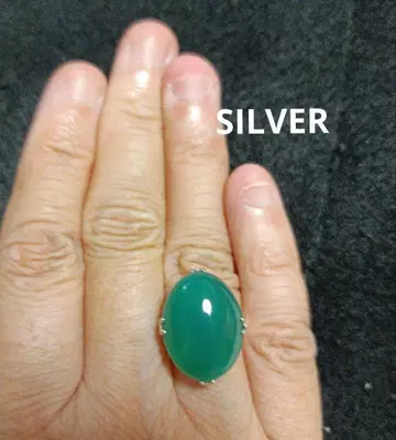 그린 컬러 천 개의 시스루 SILVER 반지