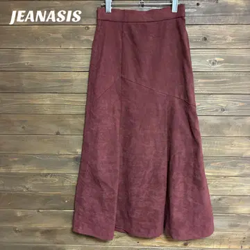 [지나시스] JEANASIS 버건디 롱 스커트 스웨이드 M