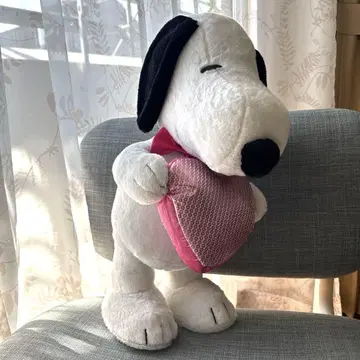[일본 미판매] 스누피 봉제 인형 하트 포함 약 50cm