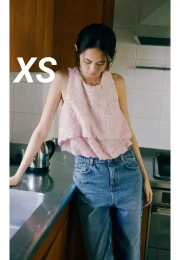 ZARA 프린지 퍼프 벌룬 쉐이프 상의 XS 완판템