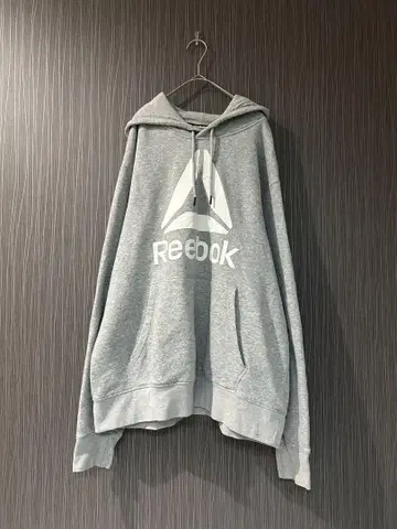 [ 고품질 ] Reebok 그레이 후드 부착 맨투맨 오버 사이즈