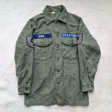 60s 미군 OG-107 새틴 M 사이즈 긴팔 셔츠 US AIRFORCE