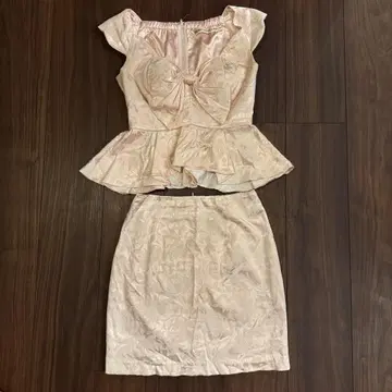 ROSE de FLEURS 로브 드 플뢰르 핑크 리본 드레스 S