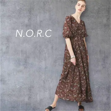 N.O.R.C 노크 페이즐리 무늬 원피스