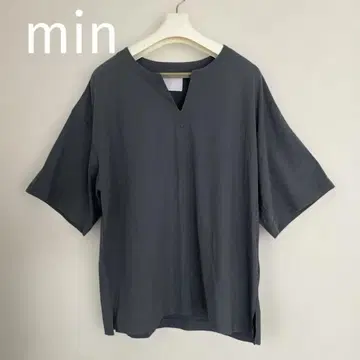 min 그레이 V넥 스키퍼 상의 반팔 T셔츠 사이즈 2 접촉 냉감
