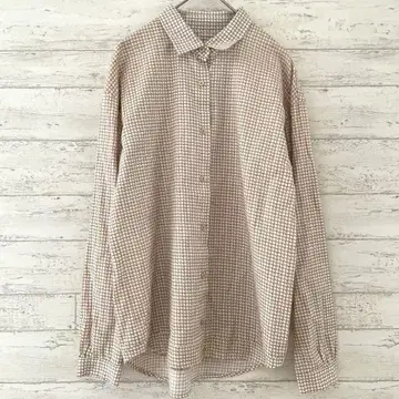체크 무늬 빅 셔츠 [M] 개성있는 긴팔 도트