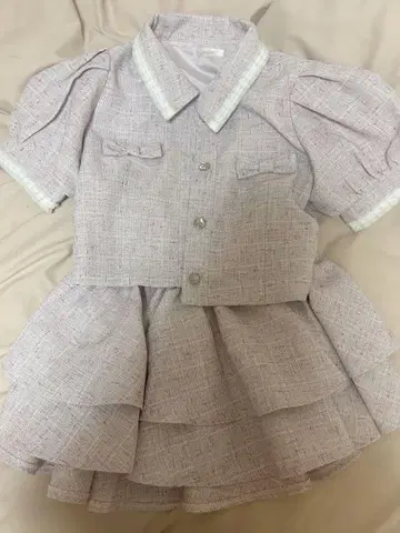 evelyn 트위드 셋업 핑크