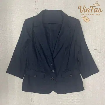 00s vintage 블랙 7부 소매 테일러드 자켓 캐주얼