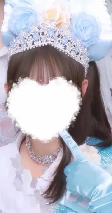 볼륨 헤어 세트 스카이블루 신데렐라풍 리본 머리띠, 티아라, 타스키 등