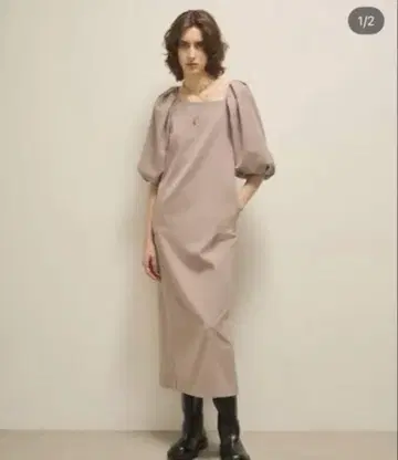 Mila Owen 퍼프 슬리브 롱 원피스