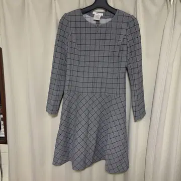 Rene 원피스 격자 체크 그레이