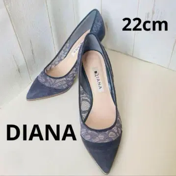 [ 거의 미사용 ] DIANA 레이스 스틸레토 펌프스 22cm 그레이